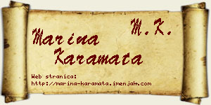 Marina Karamata vizit kartica